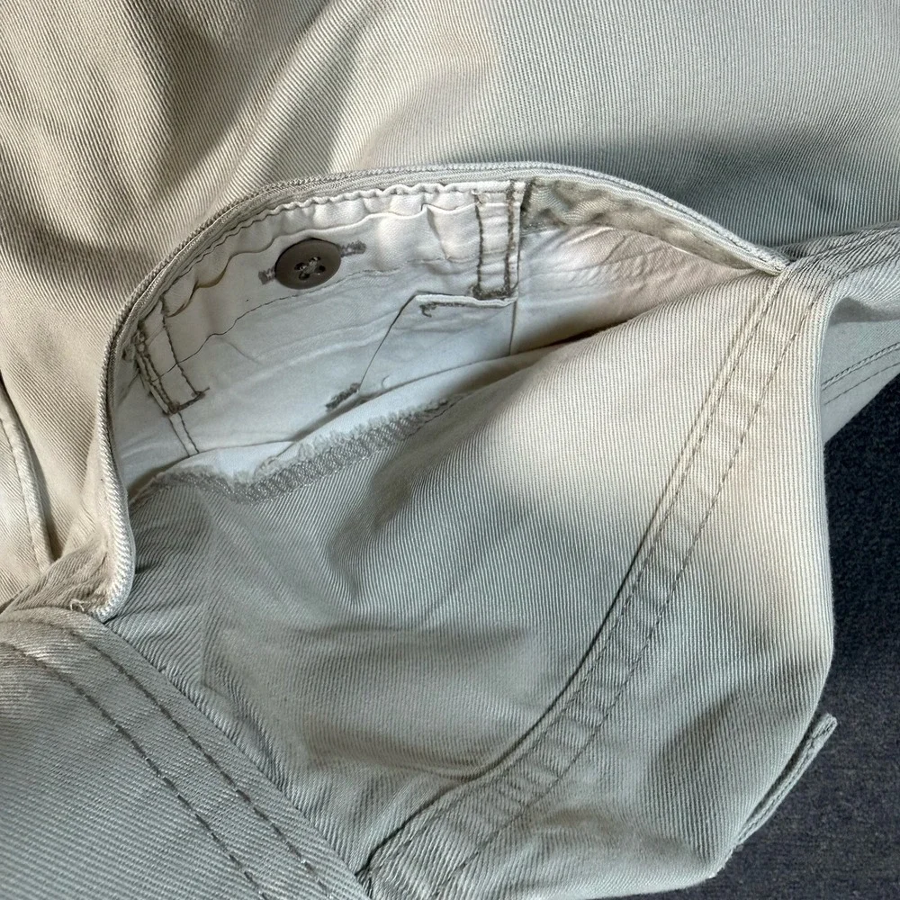 Vtg Levi's Cargo Pants Men's 36x30 Loose Straight White Baggy Skate Y2K Cotton